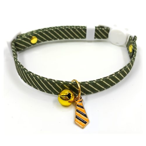 Stripe Cat Collar, Lightweight Cute Adjustable Cat Collar with Tie Pendant, Suitable for Wedding Party Decoration, Elegant Style Cat and Kitten Collar