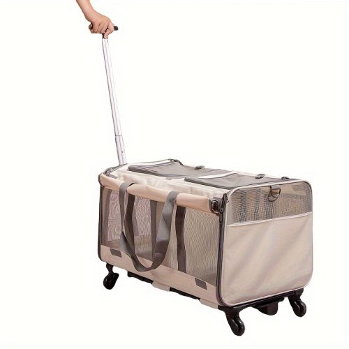 Pet Trolley Suitcase Large Capacity Two-Door Multi-Cat Carrying Bag Cat Bag Outdoor Portable Breathable Small to Medium-Sized Dog Cat Cage