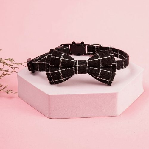 1pc Plaid Print Bow Collar Suitable for Cats & Small Dogs - Soft Pet Collar with Bow Tie, Plaid Bowknot, Bow Decoration for Collars, Stylish Bow Tie Accessory for Daily Wear or Special Occasions